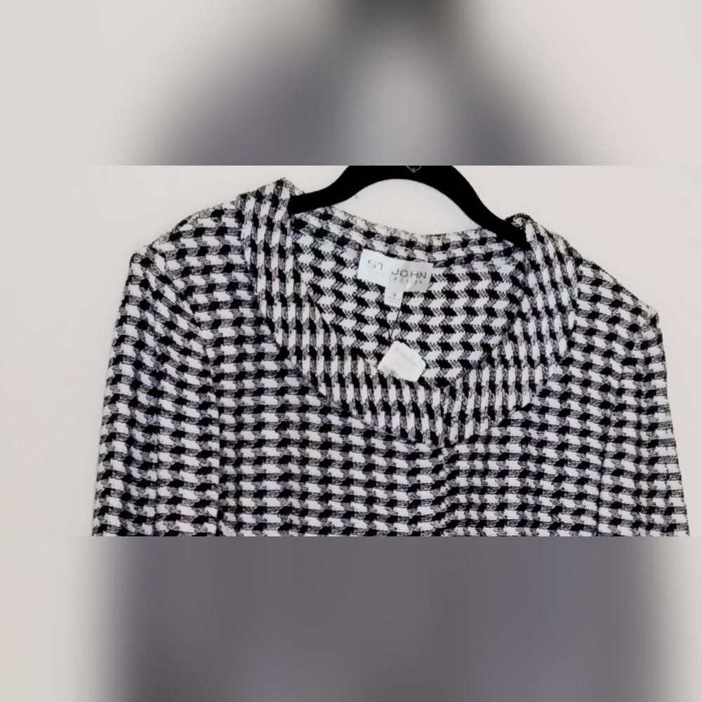 St John Evening Jacket, Black/White Size 12 - Picture 2 of 6